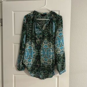 Olivaceous print blouse, size small